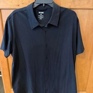 True Classic Men's Short Sleeve Button-Down Shirt Black Size XL